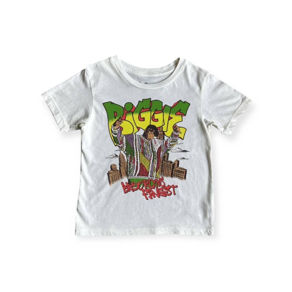 NEW ROWDY SPROUT big boys biggie brooklyn's finest tee in white